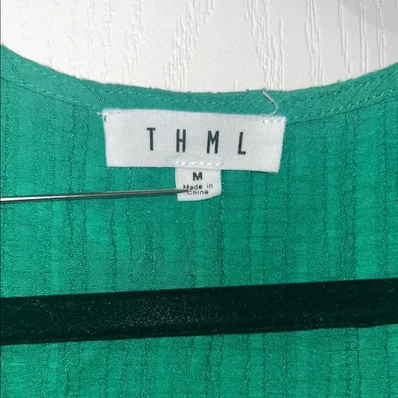 Green Pleated Women's Top - Picture 3 of 3